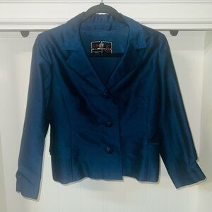 Vintage Elegant Dark Blue Women's Blazer